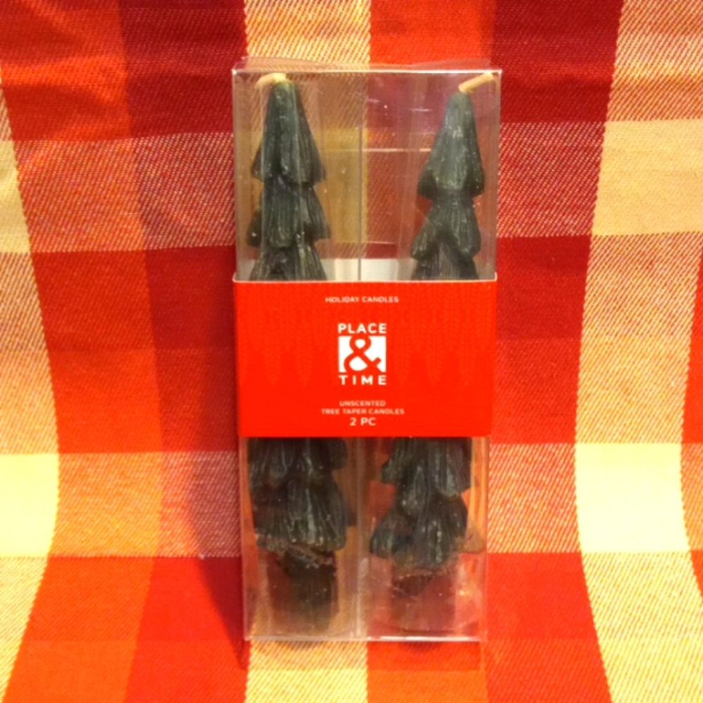 NIB Christmas tree taper candles unscented
